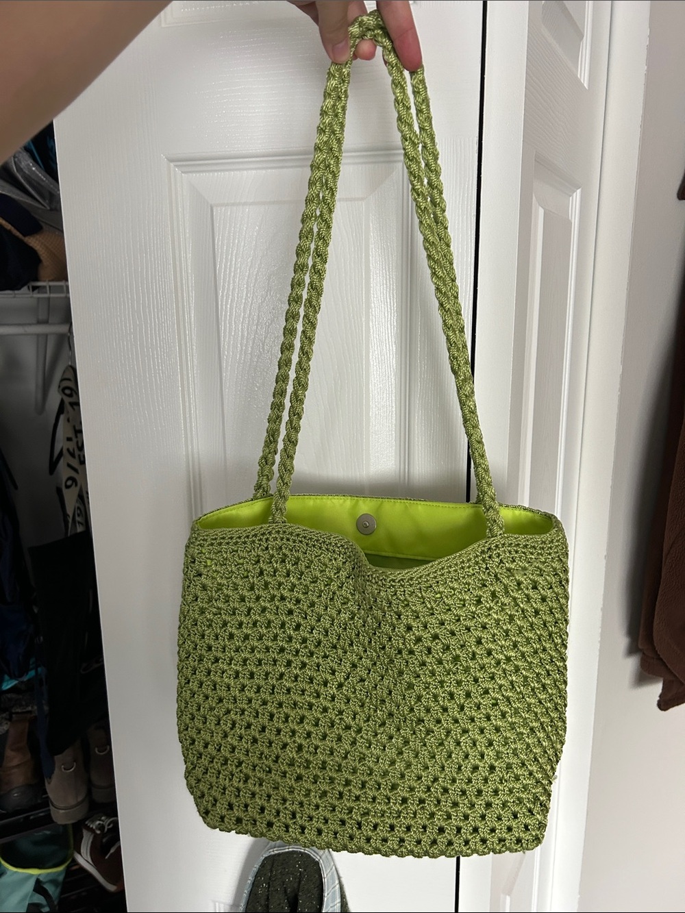 Green Woven Y2K beach purse